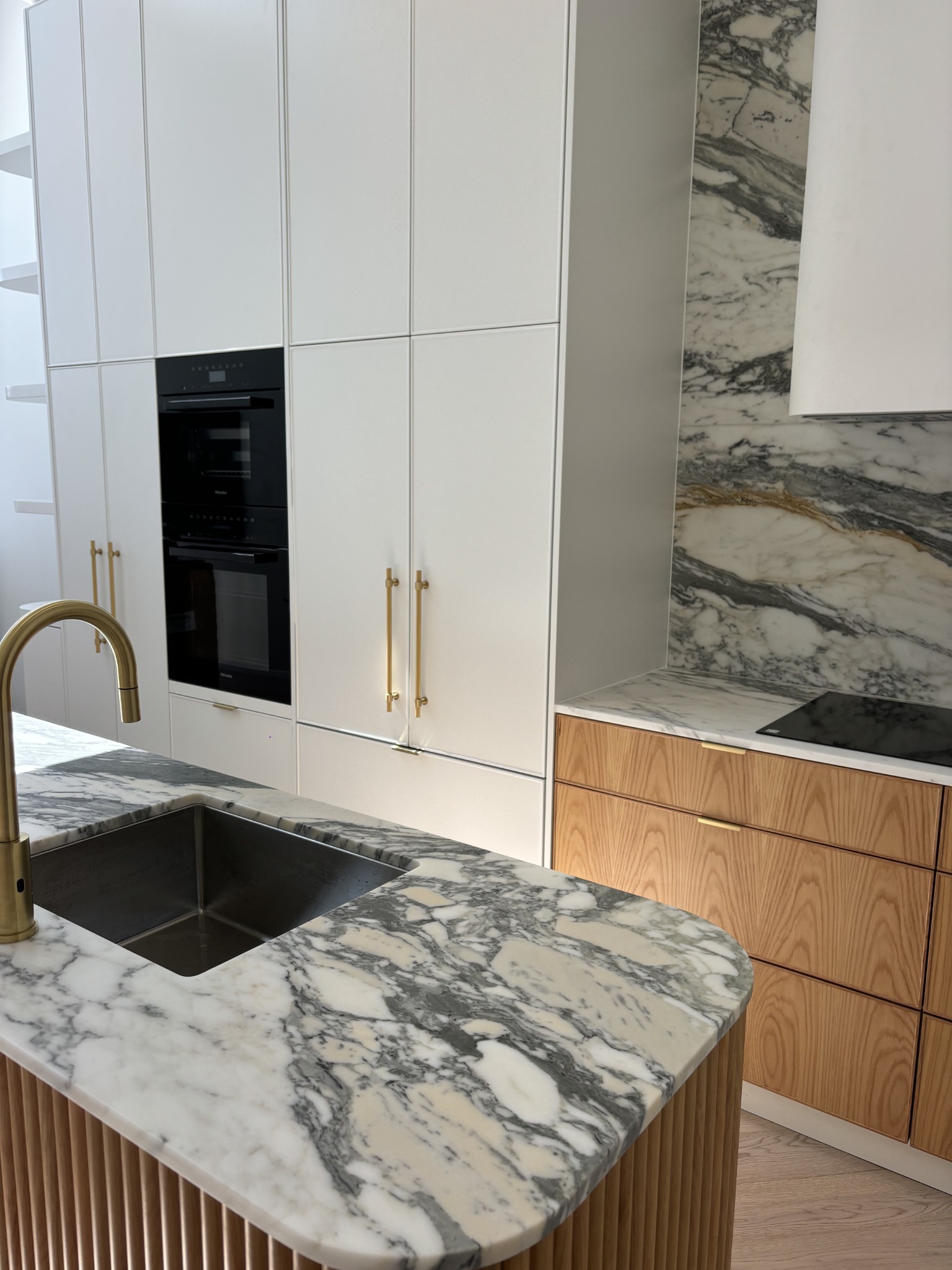 Marble kitchen and cabinetry